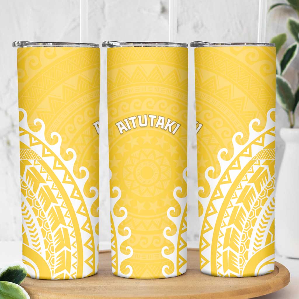 Cook Islands Aitutaki Skinny Tumbler Polynesian Tribal Tattoo