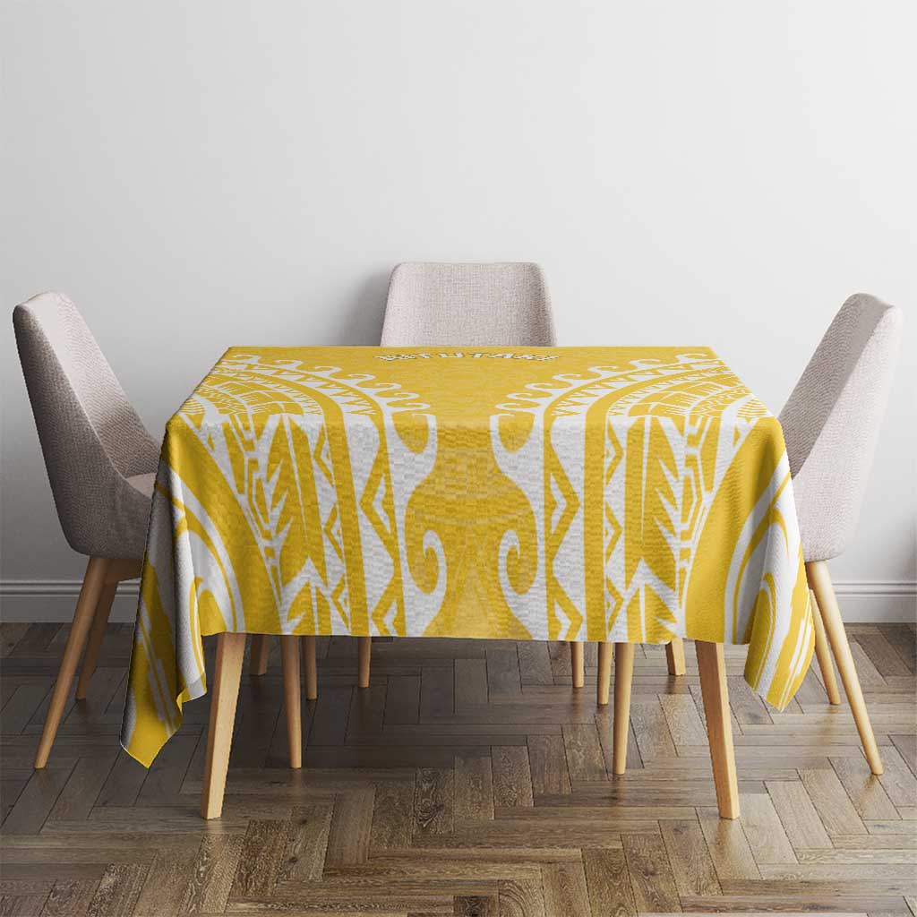 Custom Cook Islands Aitutaki Tablecloth Polynesian Tribal Tattoo