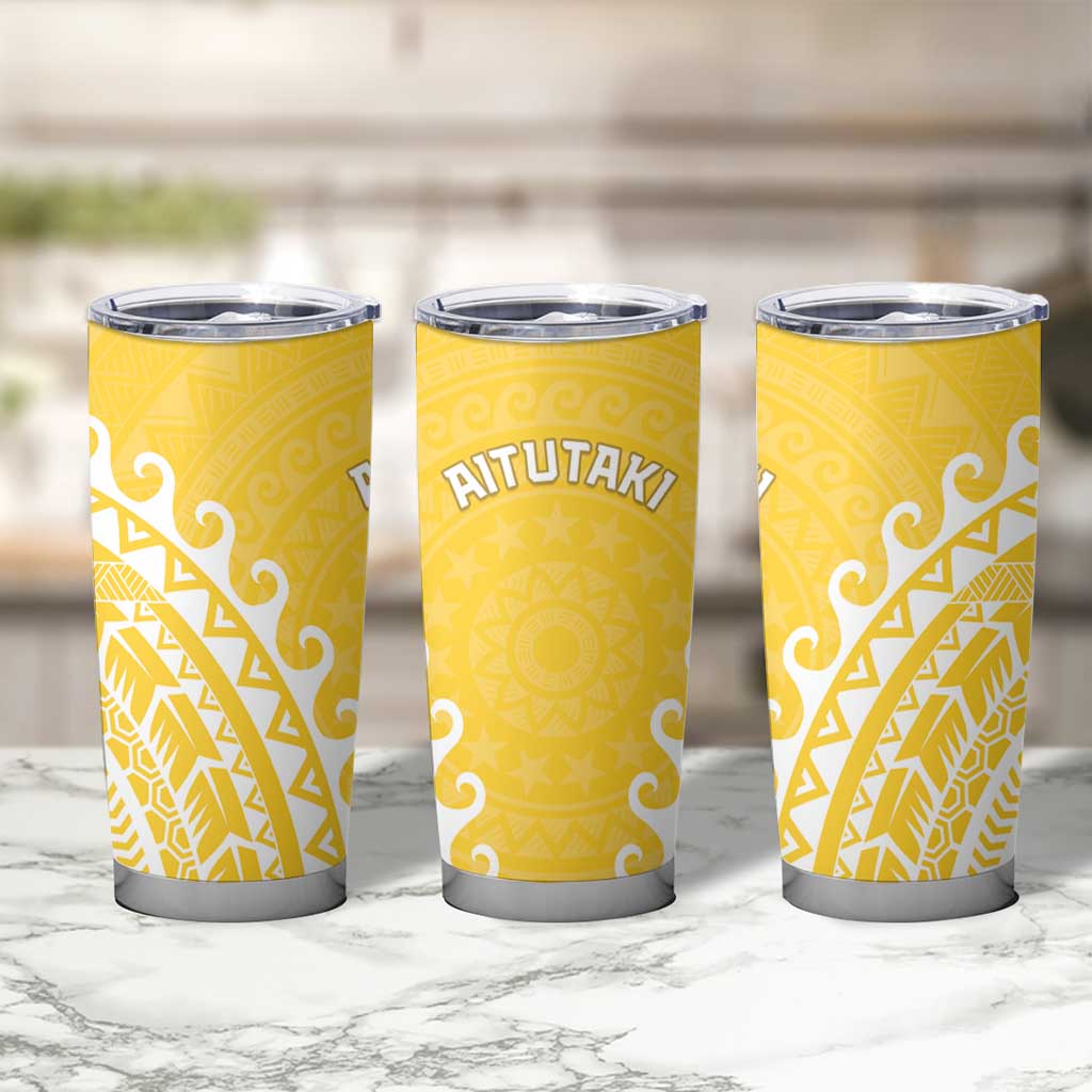 Cook Islands Aitutaki Tumbler Cup Polynesian Tribal Tattoo