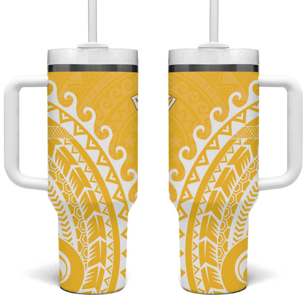 Cook Islands Aitutaki Tumbler With Handle Polynesian Tribal Tattoo