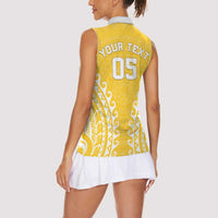 Custom Cook Islands Aitutaki Women Sleeveless Polo Shirt Polynesian Tribal Tattoo