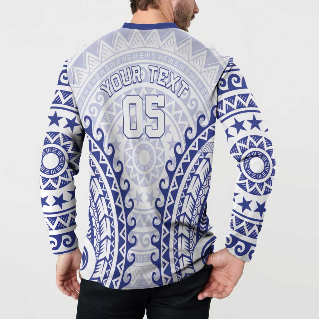 Custom Cook Islands Palmerston Button Sweatshirt Polynesian Tribal Tattoo
