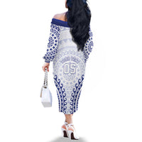 Custom Cook Islands Palmerston Family Matching Off The Shoulder Long Sleeve Dress and Hawaiian Shirt Polynesian Tribal Tattoo