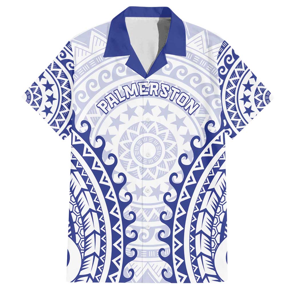 Custom Cook Islands Palmerston Family Matching Off Shoulder Short Dress and Hawaiian Shirt Polynesian Tribal Tattoo
