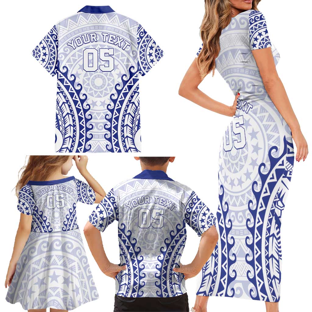 Custom Cook Islands Palmerston Family Matching Short Sleeve Bodycon Dress and Hawaiian Shirt Polynesian Tribal Tattoo