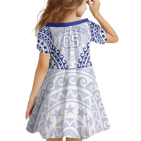 Custom Cook Islands Palmerston Kid Short Sleeve Dress Polynesian Tribal Tattoo