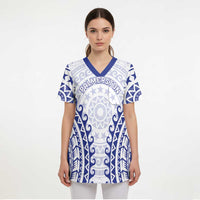 Custom Cook Islands Palmerston Scrub Top Polynesian Tribal Tattoo - Polynesian Pride