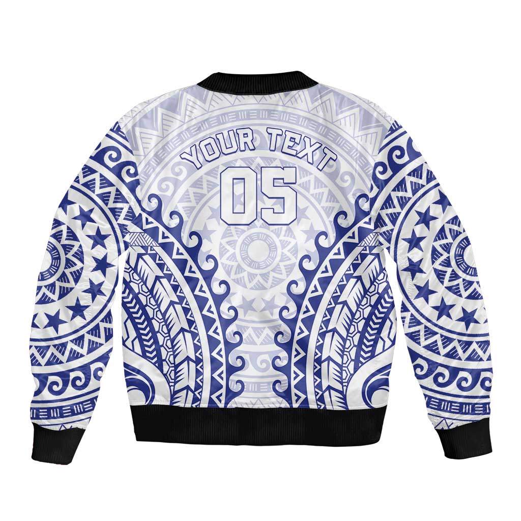 Custom Cook Islands Palmerston Sleeve Zip Bomber Jacket Polynesian Tribal Tattoo