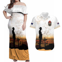 Australia And New Zealand ANZAC Day Couples Matching Off Shoulder Maxi Dress and Hawaiian Shirt Battle Of Beersheba