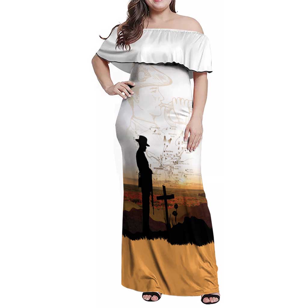 Australia And New Zealand ANZAC Day Family Matching Off Shoulder Maxi Dress and Hawaiian Shirt Battle Of Beersheba