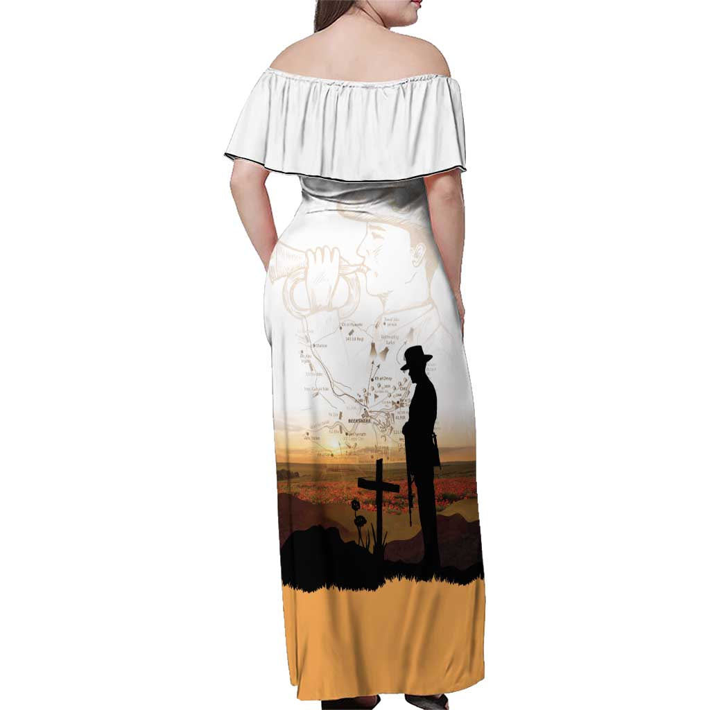 Australia And New Zealand ANZAC Day Family Matching Off Shoulder Maxi Dress and Hawaiian Shirt Battle Of Beersheba