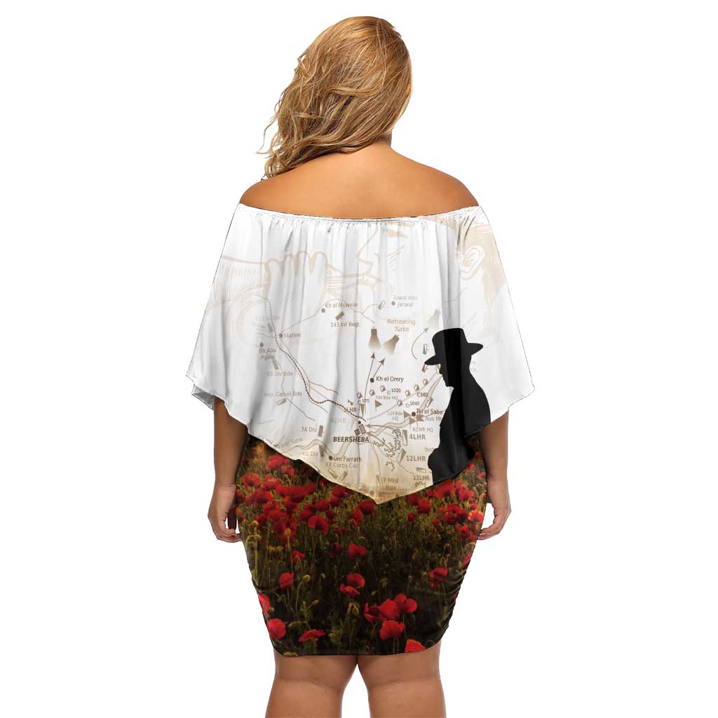 Australia And New Zealand ANZAC Day Family Matching Off Shoulder Short Dress and Hawaiian Shirt Battle Of Beersheba