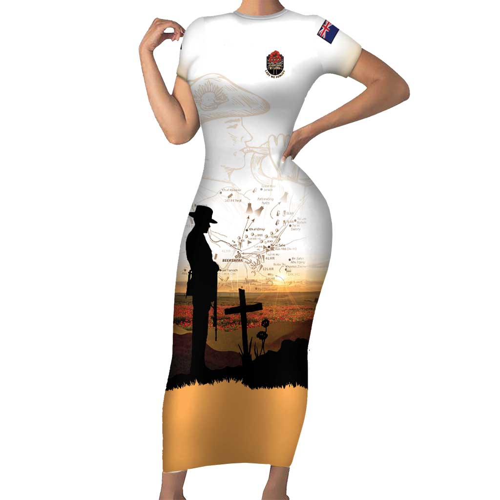 Australia And New Zealand ANZAC Day Family Matching Short Sleeve Bodycon Dress and Hawaiian Shirt Battle Of Beersheba