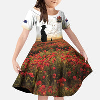 Australia And New Zealand ANZAC Day Family Matching Tank Maxi Dress and Hawaiian Shirt Battle Of Beersheba LT05 Daughter's Dress Beige - Polynesian Pride