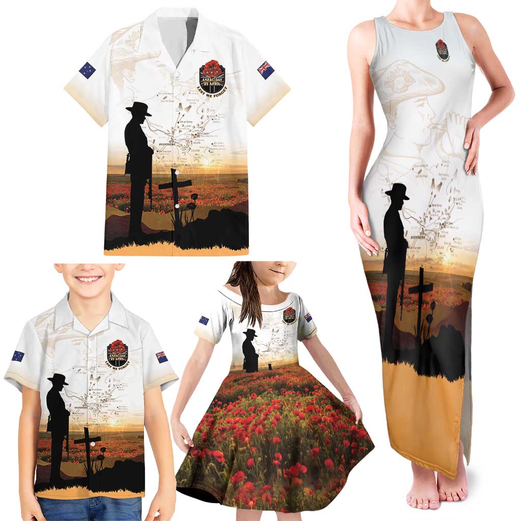 Australia And New Zealand ANZAC Day Family Matching Tank Maxi Dress and Hawaiian Shirt Battle Of Beersheba LT05 - Polynesian Pride