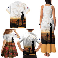 Australia And New Zealand ANZAC Day Family Matching Tank Maxi Dress and Hawaiian Shirt Battle Of Beersheba LT05 - Polynesian Pride