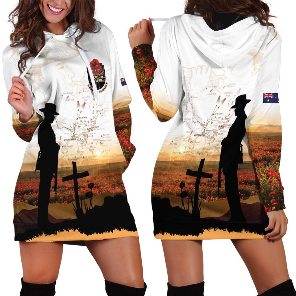 Australia And New Zealand ANZAC Day Hoodie Dress Battle Of Beersheba