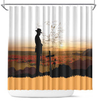 Australia And New Zealand ANZAC Day Shower Curtain Battle Of Beersheba LT05 Beige - Polynesian Pride