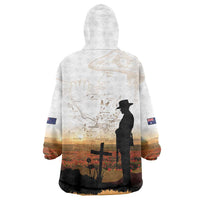 Australia And New Zealand ANZAC Day Wearable Blanket Hoodie Battle Of Beersheba LT05 - Polynesian Pride