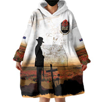 Australia And New Zealand ANZAC Day Wearable Blanket Hoodie Battle Of Beersheba LT05 - Polynesian Pride