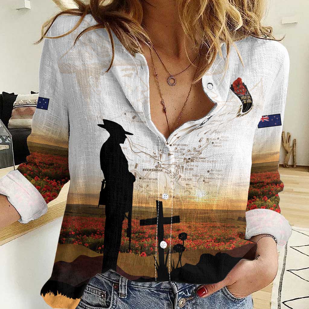 Australia And New Zealand ANZAC Day Women Casual Shirt Battle Of Beersheba