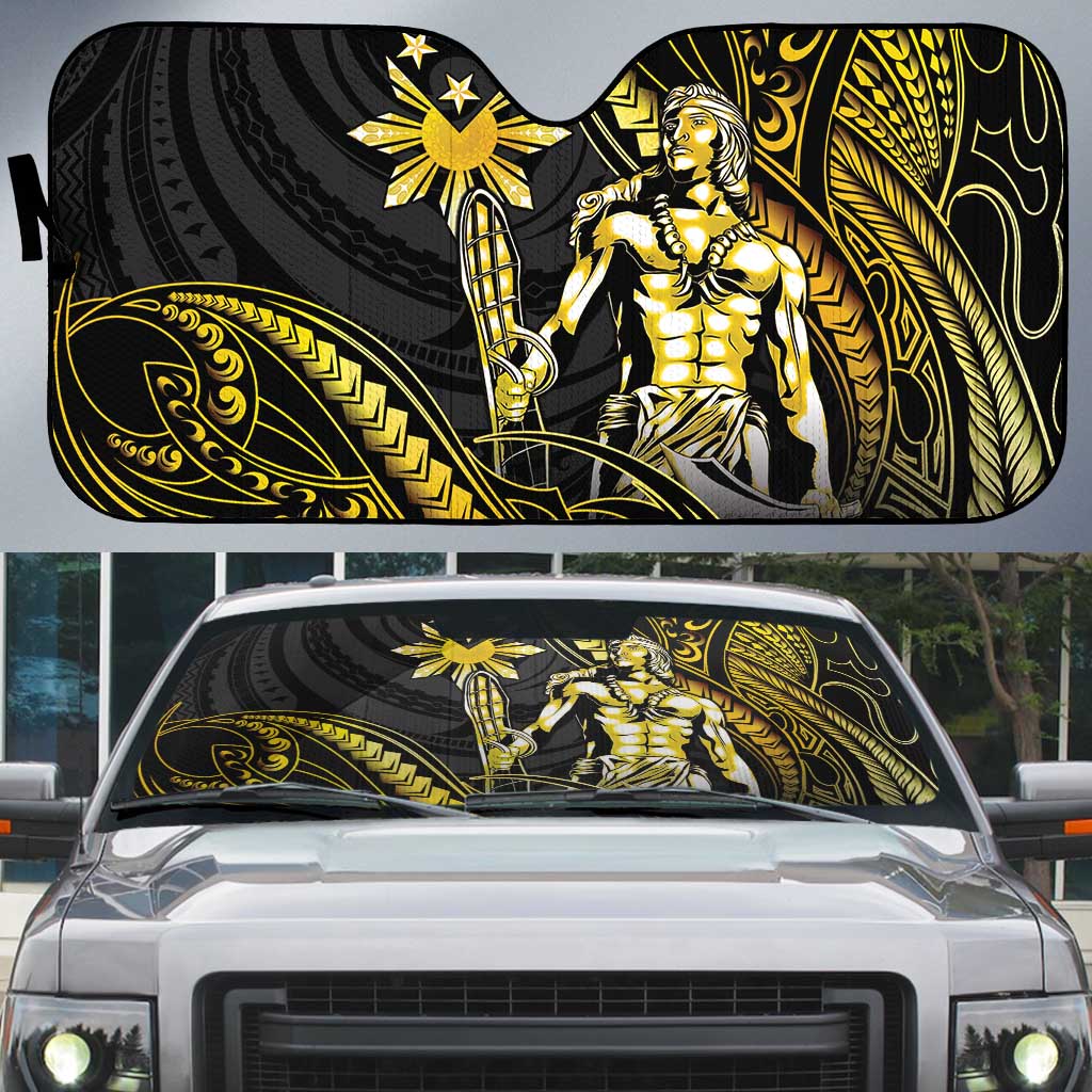 Filipinos Lapu Lapu Hero Auto Sun Shade Gold Polynesian Tribal Tattoo