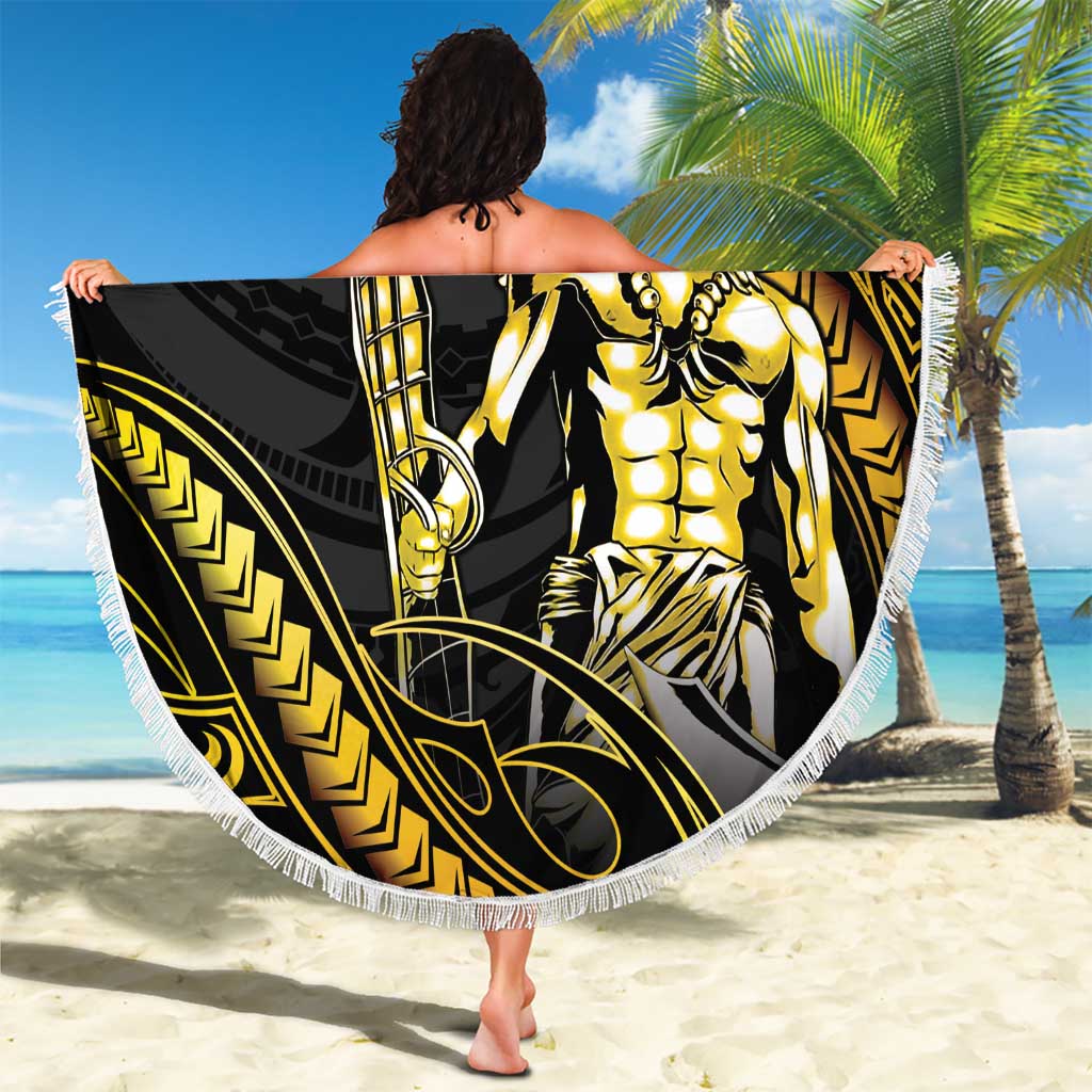 Filipinos Lapu Lapu Hero Beach Blanket Gold Polynesian Tribal Tattoo LT05 - Polynesian Pride