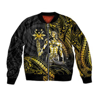 Filipinos Lapu Lapu Hero Bomber Jacket Gold Polynesian Tribal Tattoo