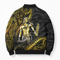 Filipinos Lapu Lapu Hero Bomber Puffer Jacket Gold Polynesian Tribal Tattoo