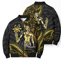 Filipinos Lapu Lapu Hero Bomber Puffer Jacket Gold Polynesian Tribal Tattoo