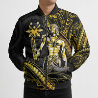 Filipinos Lapu Lapu Hero Bomber Puffer Jacket Gold Polynesian Tribal Tattoo
