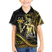 Filipinos Lapu Lapu Hero Kid Hawaiian Shirt Gold Polynesian Tribal Tattoo