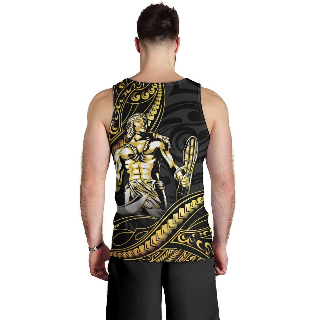Filipinos Lapu Lapu Hero Men Tank Top Gold Polynesian Tribal Tattoo LT05 - Polynesian Pride