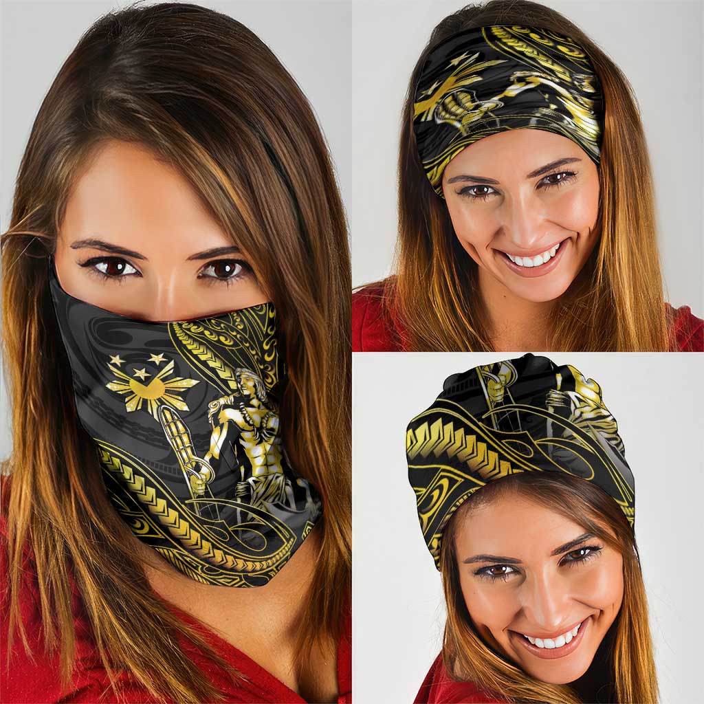 Filipinos Lapu Lapu Hero Neck Gaiter Gold Polynesian Tribal Tattoo LT05 - Polynesian Pride