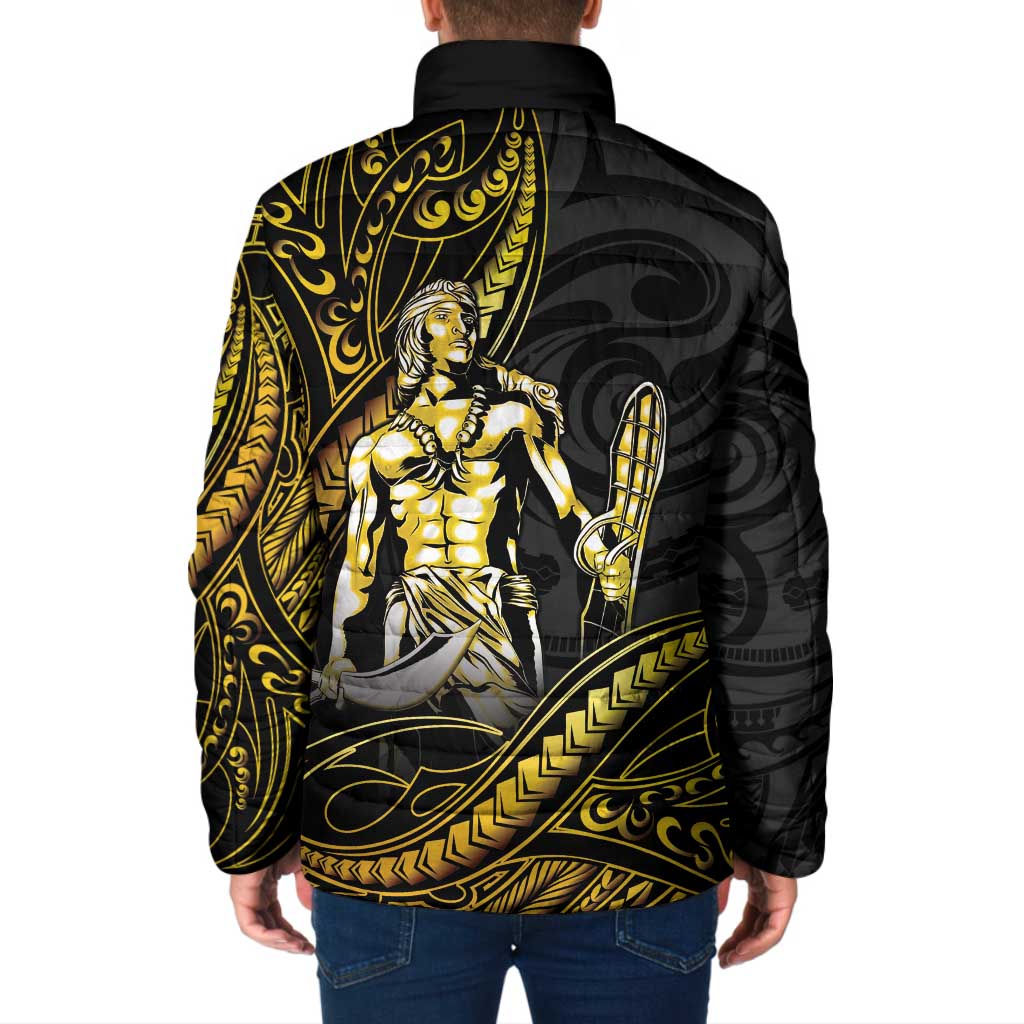 Filipinos Lapu Lapu Hero Padded Jacket Gold Polynesian Tribal Tattoo
