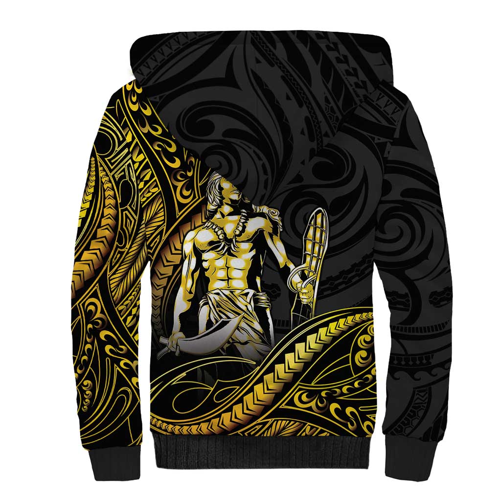 Filipinos Lapu Lapu Hero Sherpa Hoodie Gold Polynesian Tribal Tattoo