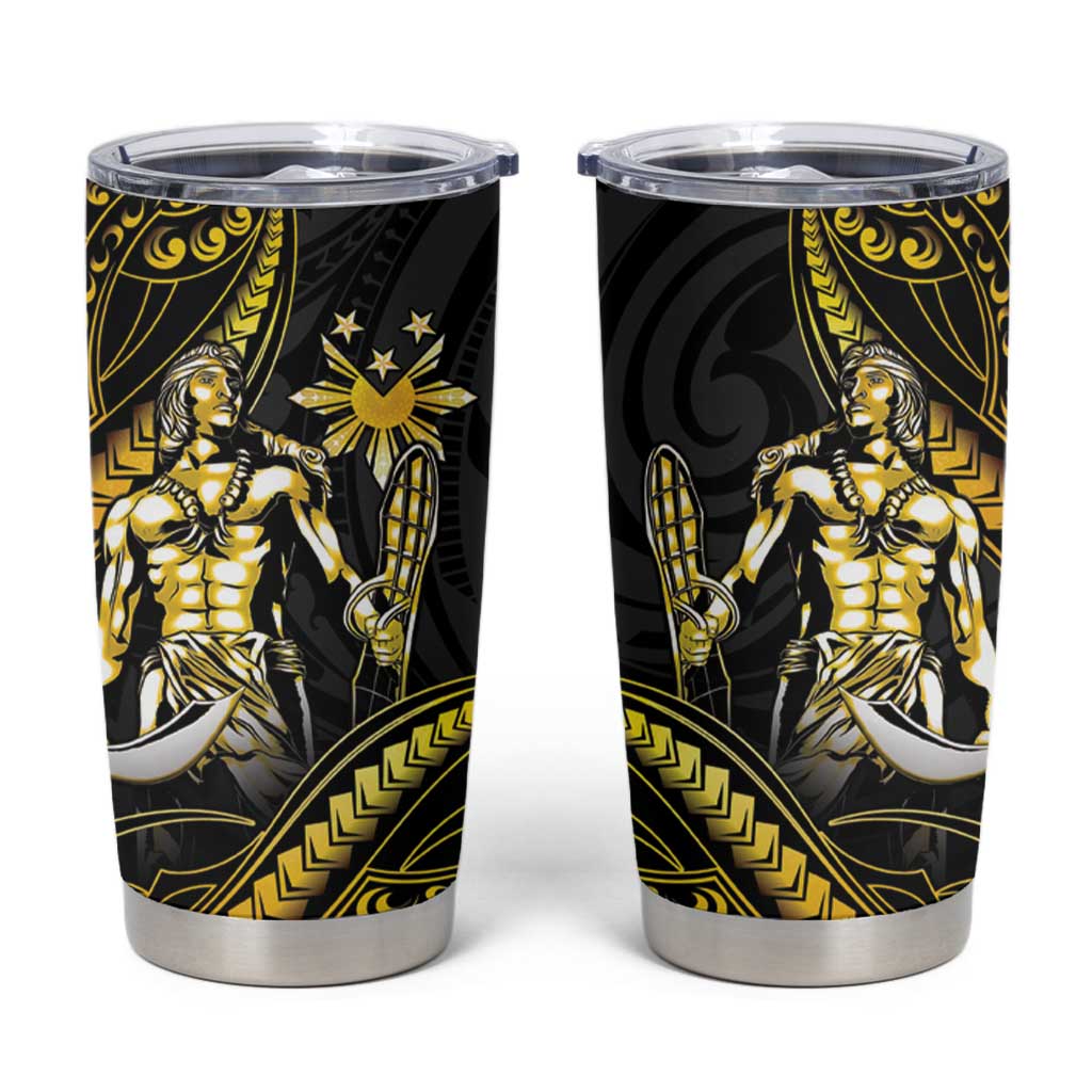 Filipinos Lapu Lapu Hero Tumbler Cup Gold Polynesian Tribal Tattoo