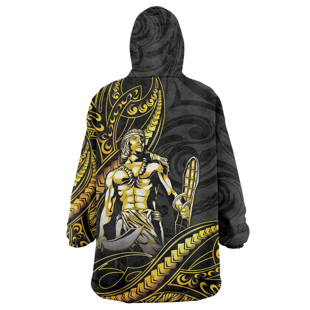 Filipinos Lapu Lapu Hero Wearable Blanket Hoodie Gold Polynesian Tribal Tattoo LT05 - Polynesian Pride