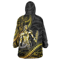 Filipinos Lapu Lapu Hero Wearable Blanket Hoodie Gold Polynesian Tribal Tattoo LT05 - Polynesian Pride
