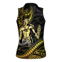 Filipinos Lapu Lapu Hero Women Sleeveless Polo Shirt Gold Polynesian Tribal Tattoo