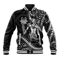 Filipinos Lapu Lapu Hero Baseball Jacket Black Polynesian Tribal Tattoo