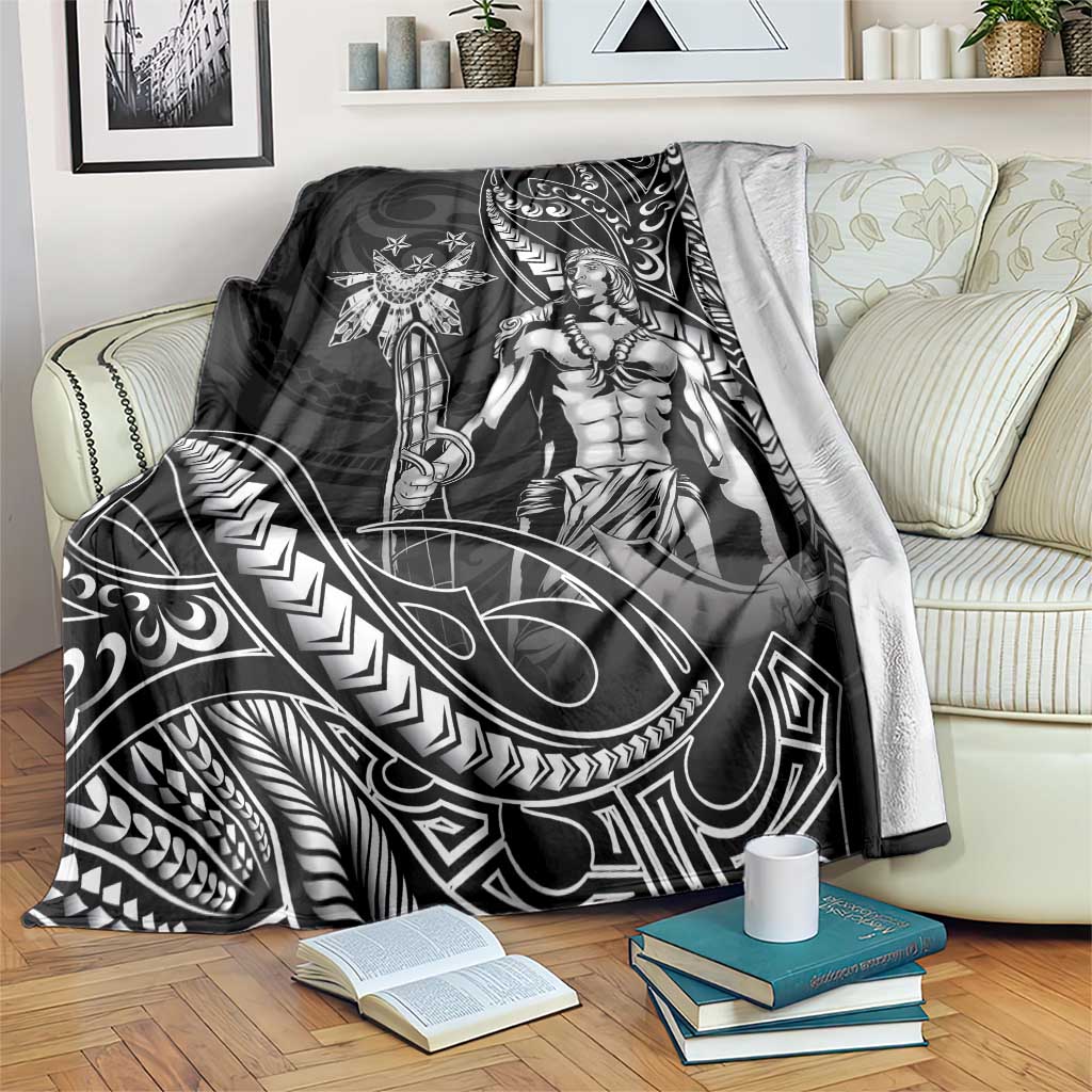 Filipinos Lapu Lapu Hero Blanket Black Polynesian Tribal Tattoo
