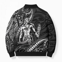 Filipinos Lapu Lapu Hero Bomber Puffer Jacket Black Polynesian Tribal Tattoo