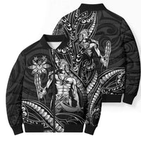 Filipinos Lapu Lapu Hero Bomber Puffer Jacket Black Polynesian Tribal Tattoo