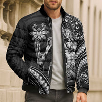 Filipinos Lapu Lapu Hero Bomber Puffer Jacket Black Polynesian Tribal Tattoo