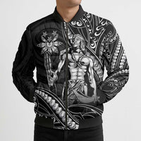 Filipinos Lapu Lapu Hero Bomber Puffer Jacket Black Polynesian Tribal Tattoo
