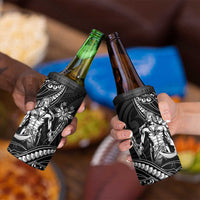 Filipinos Lapu Lapu Hero 4 in 1 Can Cooler Tumbler Black Polynesian Tribal Tattoo LT05 - Polynesian Pride