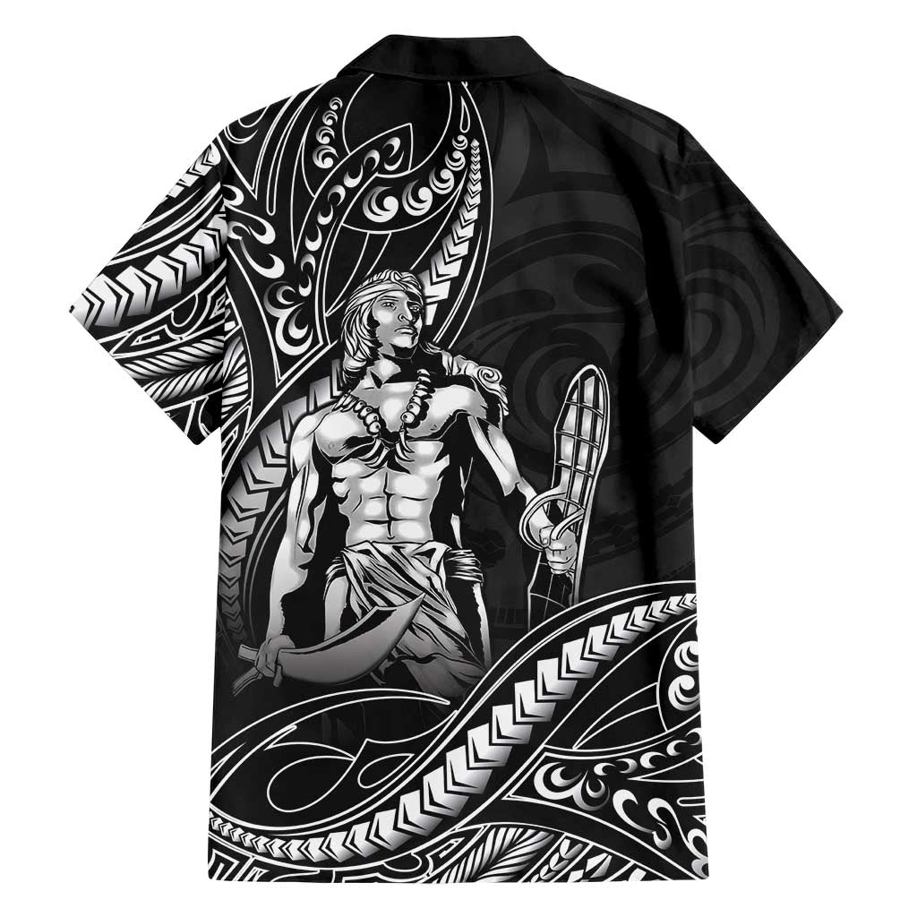 Filipinos Lapu Lapu Hero Family Matching Off Shoulder Maxi Dress and Hawaiian Shirt Black Polynesian Tribal Tattoo