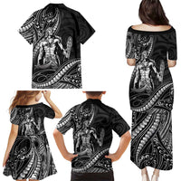 Filipinos Lapu Lapu Hero Family Matching Puletasi and Hawaiian Shirt Black Polynesian Tribal Tattoo
