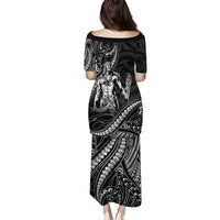 Filipinos Lapu Lapu Hero Family Matching Puletasi and Hawaiian Shirt Black Polynesian Tribal Tattoo